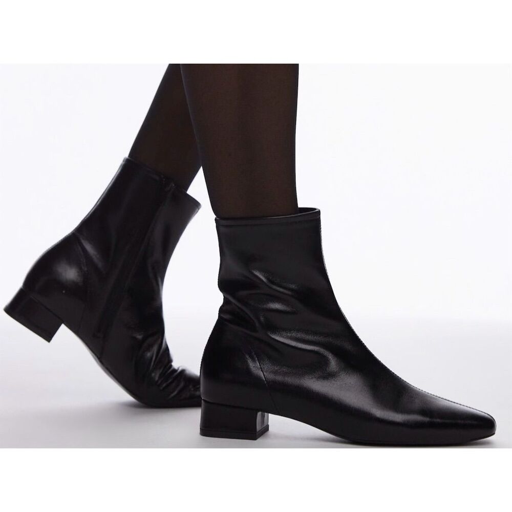 Mango low heel boots / square toe/ Size 8-‎ 8.5 US EU 39 - Picture 2 of 7